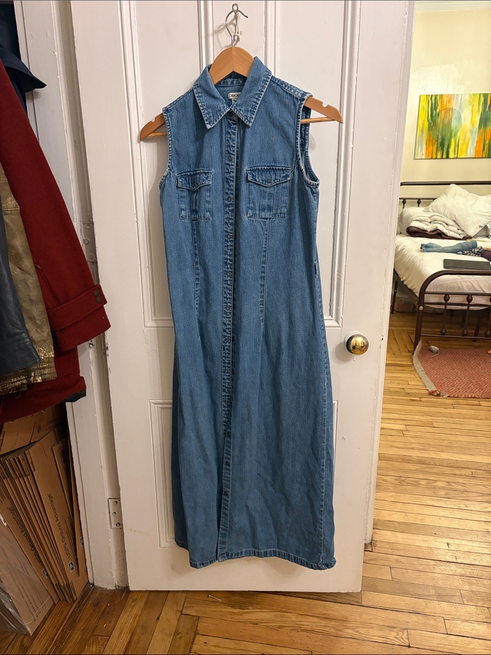 Cherokee Light Blue Denim Maxi Dress